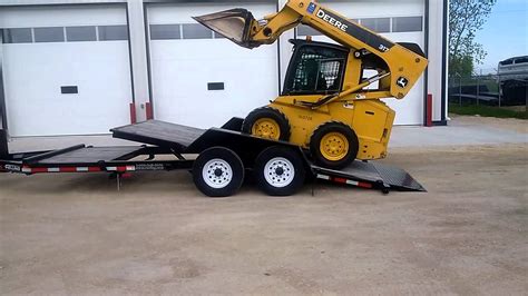 how to build a skid steer trailer|securing skid steer on trailer.